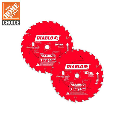 7-1/4 in. 24-Tooth Carbide Framing Circular Saw Blade Value Pack (2-Pack) - Super Arbor