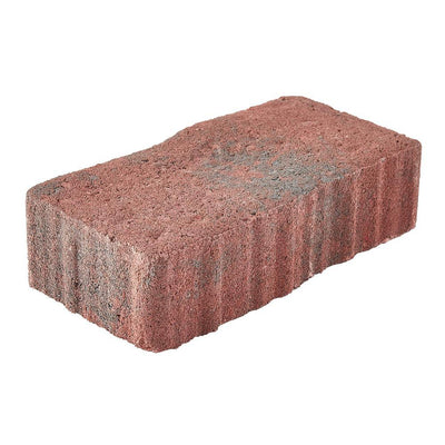 Clayton 7 in. L x 3.5 in. W x 1.77 in. H Red/Charcoal Concrete Paver - Super Arbor