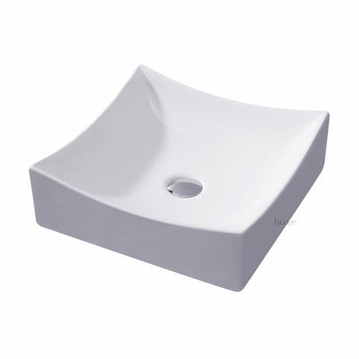 Square Bathroom Ceramic Vessel Sink Art Basin in White - Super Arbor