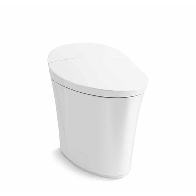 Veil Comfort Height Intelligent 1-Piece 0.8 or 1.28 GPF Dual Flush Elongated Toilet in White Seat Included - Super Arbor
