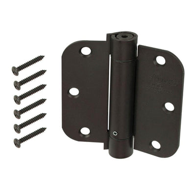 3-1/2 in. Oil-Rubbed Bronze 5/8 in. Radius Adjustable Spring Door Hinge - Super Arbor