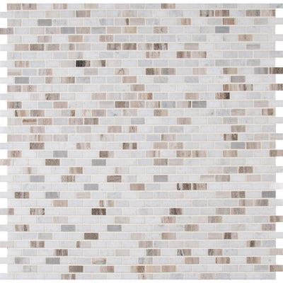 Palisandro Mini Brick 12 in. x 12 in. x 10 mm Polished Marble Mesh-Mounted Mosaic Tile (10 sq. ft./case) - Super Arbor