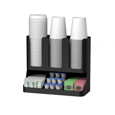 Flume 6-Compartment Black Coffee Condiment Organizer - Super Arbor