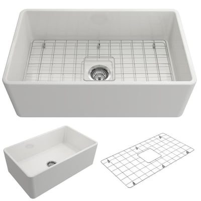 BOCCHI Classico 30-in x 18-in Single Bowl Tall (8-in or Larger) Undermount Apron Front/Farmhouse Commercial/Residential Kitchen Sink