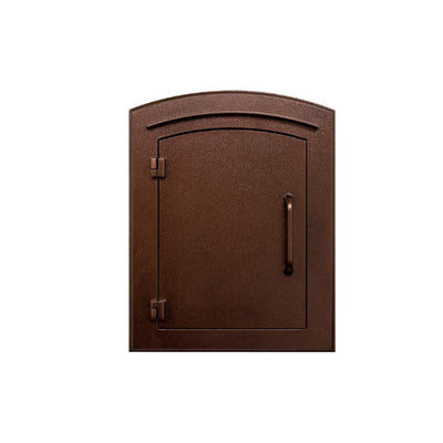 Manchester Antique Copper Column Mount Locking Drop Chute Mailbox with Plain Door Faceplate - Super Arbor