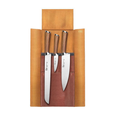 H1 Series 4-Piece Leather Roll Knife Set - Super Arbor