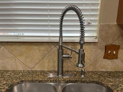 Sous Pro-Style Single-Handle Pull-Down Sprayer Kitchen Faucet in Vibrant Stainless - Super Arbor
