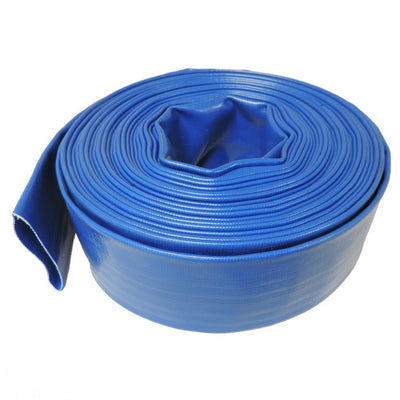 4 in. Dia x 100 ft. Blue 6 Bar Heavy-Duty Reinforced PVC Lay Flat Discharge and Backwash Hose - Super Arbor