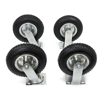 8 in. Heavy-Duty Pneumatic Caster Wheel Tire Set with 300 lbs. Load Rating (Set of 4) - Super Arbor