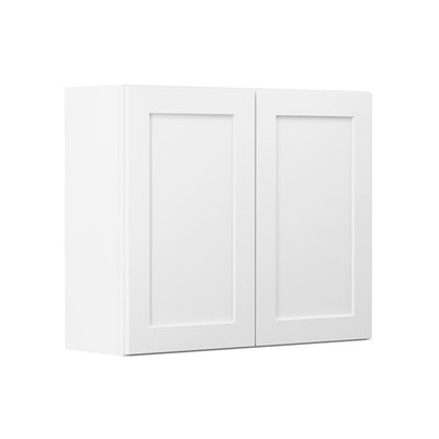 Shaker Ready To Assemble 36 in. W x 30 in. H x 12 in. D Plywood Wall Kitchen Cabinet in Denver White Painted Finish