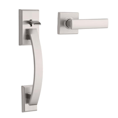 Tavaris Satin Nickel Handle Only without Deadbolt with Vedani Door Lever - Super Arbor