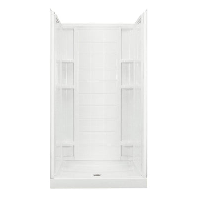 Ensemble 35-1/4 in. x 36 in. x 77 in. Shower Kit in White - Super Arbor