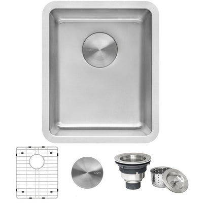 15 in. Single Bowl Undermount Stainless Steel Bar Prep Kitchen Sink - Super Arbor