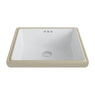 KRAUS Elavo Square Ceramic Undermount Bathroom Sink in White with Overflow - Super Arbor