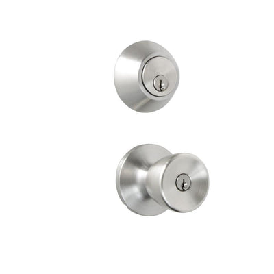 Satin Nickel Tulip Knob Door Lock Home Security Kit - Super Arbor