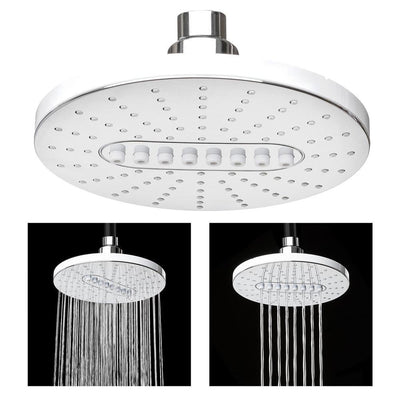 2-Spray 6.25 in. Single Wall Mount Fixed Shower Head in White - Super Arbor