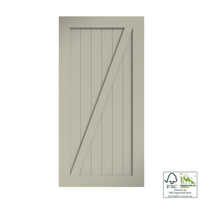 42 in. x 96 in. Z-Shape Solid Core White Primed Interior Barn Door Slab - Super Arbor