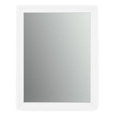 28 in. W x 36 in. H (M1) Framed Rectangular Standard Glass Bathroom Vanity Mirror in Matte White - Super Arbor