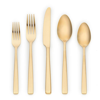 Kathryn 20-Piece Gold 18/0 Stainless Steel Flatware Set (Service for 4) - Super Arbor