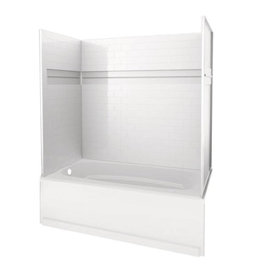 UPstile 32 in. x 60 in. x 60 in. Bath and Shower Kit with Classic 400 Left-Hand Drain in White - Super Arbor