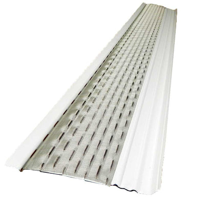 4 ft. x 5 in. Clean Mesh Aluminum Gutter Guard in White (25-per carton) - Super Arbor