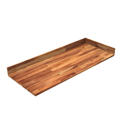 61 in. x 24 in. x 1 in. Acacia Vanity Top with Backsplash, Golden Teak - Super Arbor