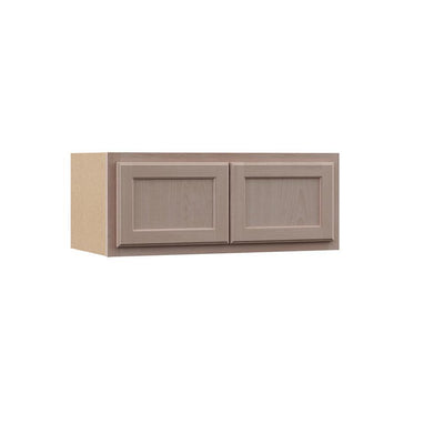 Hampton Assembled 30x12x12 in. Wall Bridge Kitchen Cabinet in Unfinished Beech - Super Arbor