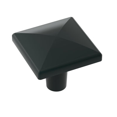 Extensity 1-1/8 in. L (29 mm) Matte Black Cabinet Drawer Knob - Super Arbor