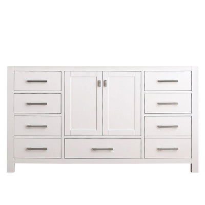 Modero 60 in. W x 21 in. D x 34 in. H Vanity Cabinet Only in White - Super Arbor