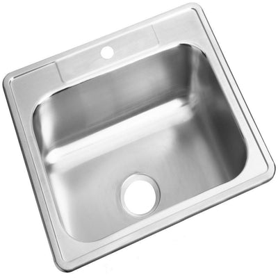 Dayton Drop-in Stainless Steel 25 in. 1-Hole Single Bowl Kitchen Sink - Super Arbor