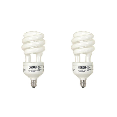 60-Watt Equivalent Soft White A19 Spiral Candelabra CFL Light Bulb (2-Pack) - Super Arbor