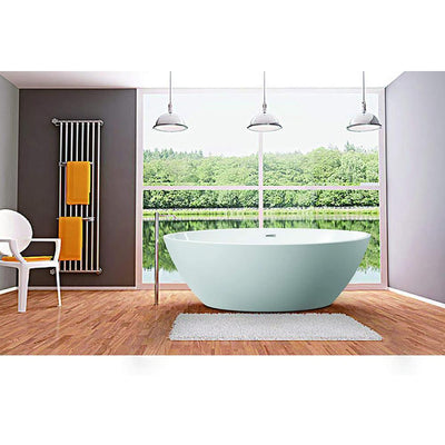 Amiens 69 in. Acrylic Flatbottom Freestanding Bathtub in White - Super Arbor