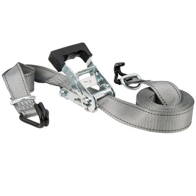 1 in. x 16 ft. x 1,000 lbs. Industrial Ratchet Tie Down with J-Hook and D-Ring - Super Arbor