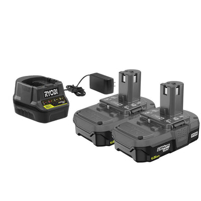 18-Volt ONE+ Lithium-Ion 1.5 Ah Compact Battery (2-Pack) with Charger Kit - Super Arbor