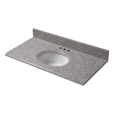 31 in. W Granite Vanity Top in Napoli with White Bowl and 4 in. Faucet Spread - Super Arbor