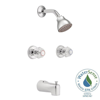 Chateau 2-Handle 1-Spray Tub and Shower Faucet in Chrome (Valve Included) - Super Arbor