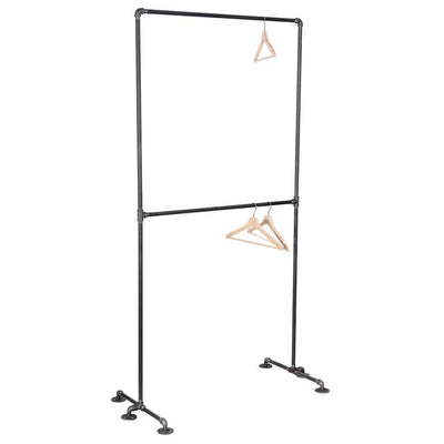 1/2 in. x 3.2 ft. L Black Pipe  2-Tier Freestanding Clothing Rack Kit - Super Arbor