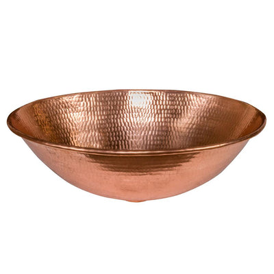 Premier Copper Products Oval Wired Rim Hammered Copper Vessel Sink in Polished Copper - Super Arbor