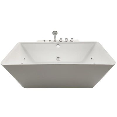 Catania 68 in. Acrylic Flatbottom Whirlpool Bathtub in White - Super Arbor