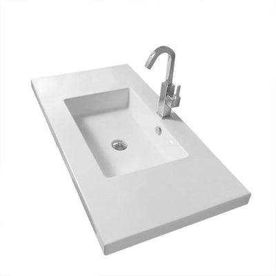 Nameeks Mars Wall Mounted Ceramic Bathroom Sink in White - Super Arbor