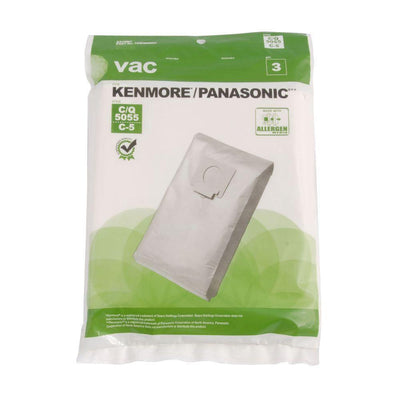 VAC Kenmore/Panasonic Type 5055/C-5 Vacuum Bags (3-Pack) - Super Arbor