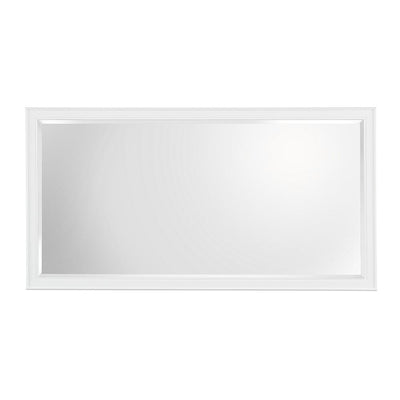 60 in. W x 31 in. H Framed Rectangular Beveled Edge Bathroom Vanity Mirror in White - Super Arbor