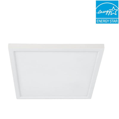 7.5 in. 12-Watt Title 24 Dimmable White Integrated LED Square Flat Panel Ceiling Flush Mount with Color Change CCT - Super Arbor