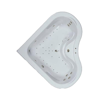 64 in. Acrylic Corner Drop-in Air and Whirlpool Bathtub in Biscuit - Super Arbor