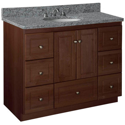 Ultraline 42 in. W x 21 in. D x 34.5 in. H Vanity Cabinet Only in Dark Alder - Super Arbor