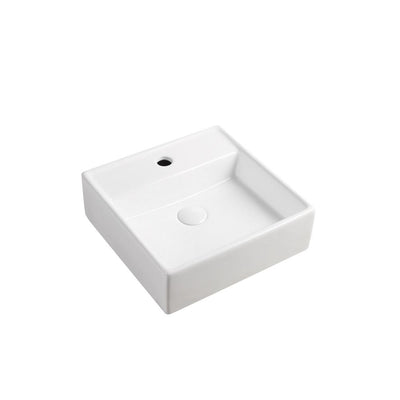 Elanti Wall-Mounted Square Bathroom Sink in White - Super Arbor