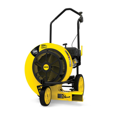 CHAMPION POWER EQUIPMENT 160 MPH 1300 CFM 224 cc Walk-Behind Gas Leaf Blower with Swivel Front Wheel and 90-Degree Flow Diverter - Super Arbor