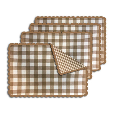 Buffalo Check Sand Reversible Placemat (Set of 4) - Super Arbor