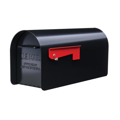 Ironside Large, Steel, Post Mount Mailbox, Black - Super Arbor