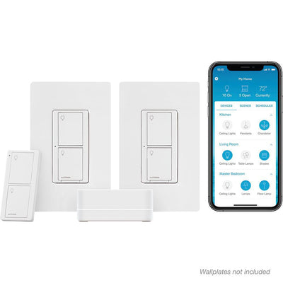 Caseta Wireless Smart Lighting Switch Starter Kit with Pico Remote and 2 Switches - Super Arbor